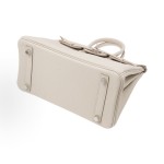 HERMES爱⻢仕 Birkin 25 银扣 ⼥款 8L Beton 冰川⽩